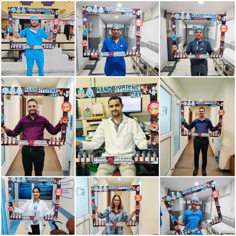 Group photo of ACE Heart Institute staff celebrating Hand Hygiene Day.